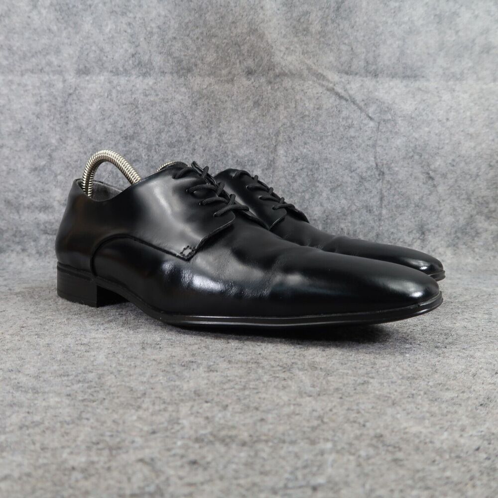 Gino Cherruti Shoes Mens 7.5 Oxford Dress Plain Toe Black Formal Classic Lace Up